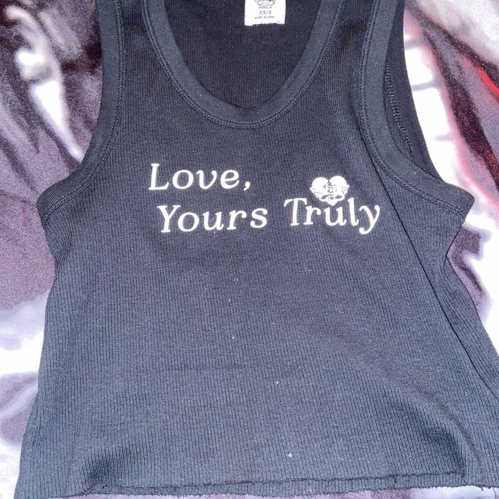 Boys Lie Black Tank Top with White Script